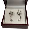 Image 2 : 14KT White Gold Diamonelle Earrings - 20mm long (Total weight: 2.1 grams)