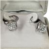 Image 3 : 14KT White Gold 2 CTW Princess Cut Cubic Zirconia Earrings - Lever Back (Total weight: 1.9 grams)
