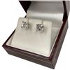 Image 2 : 14KT White Gold 2 CTW Princess Cut Diamonelle Stud Earrings (Total weight: 1.4 grams)