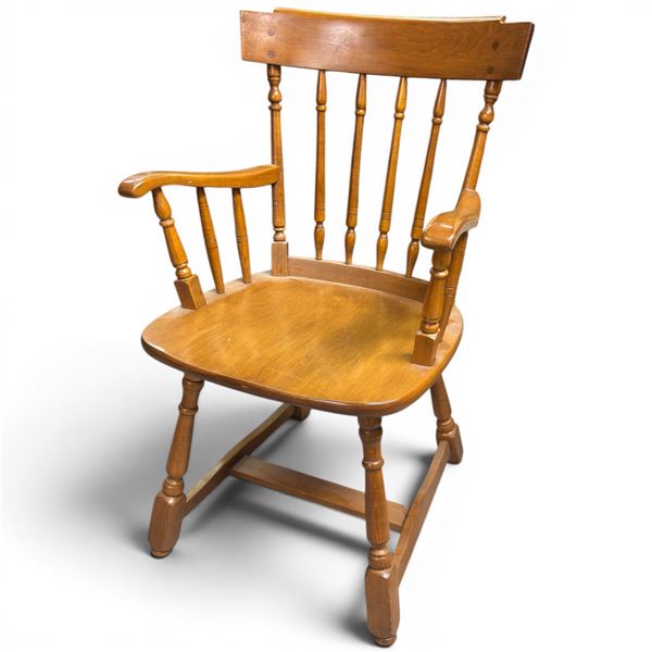 Vintage Maple Spindle Back Chair Seat Height is 18"
