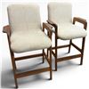 Image 1 : Pair of Mid Century Teak Stained Stools Seat Height is 25"