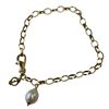 Image 4 : 2 Italian Tagliamonte Sterling Silver Rolo Link Bracelets with Pearl Accent (1 bracelet is gold plat
