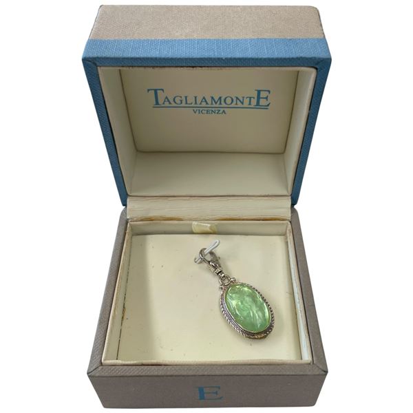 14K Gold Plated Sterling Silver Tagliamonte Venetian Glass/Mother of Pearl Charm (Total weight: 4.49