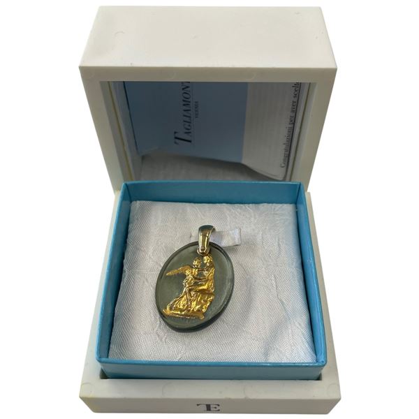 14K Gold Tagliamonte Venetian Glass Charm (Total weight: 4.6 grams) Charm measures 15 x 25mm - Tagli