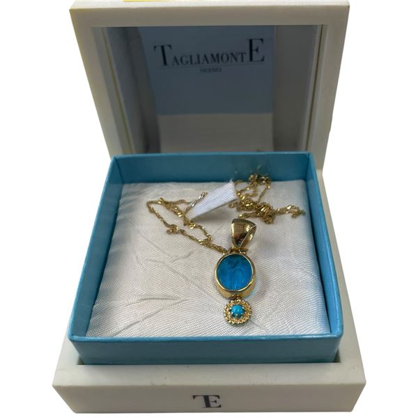 14K Gold Tagliamonte 18" Italian Venetian Glass Pendant Necklace (Total weight: 3.1 grams) Pendant m