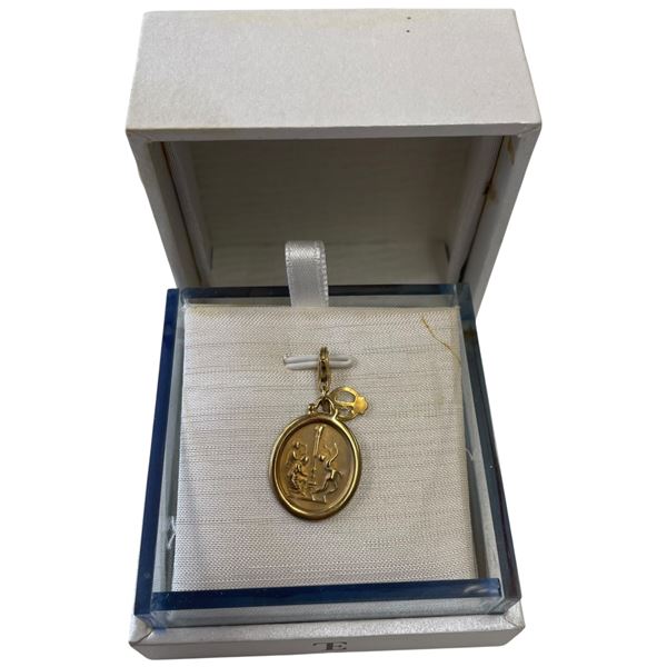 14K Gold Tagliamonte Embossed Charm (Total weight: 2 grams) Pendant measures 10 x 26mm - Tagliamonte