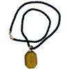 Image 1 : 14K Gold Tagliamonte Amber Venetian Intaglio Glass Pendant on Cord (Total weight of pendant without 