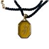 Image 2 : 14K Gold Tagliamonte Amber Venetian Intaglio Glass Pendant on Cord (Total weight of pendant without 