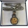 Image 2 : Sterling Silver Tagliamonte 18" Pendant Necklace with 14K Embossed Gold Center (Total weight: 30 gra