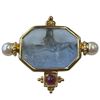 Image 2 : 14K Gold Tagliamonte Venetian Intaglio Glass Convertible Brooch/Pendant (Total weight: 9 grams) Broo