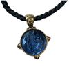 Image 2 : 14K Gold Tagliamonte Reversible Venetian Intaglio Glass/Embossed Gold Pendant on Cord (Total weight 