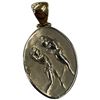 Image 1 : 14K Yellow/White Embossed Gold Tagliamonte Reversible Oval Pendant (Total weight: 4.8 grams) Pendant