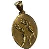 Image 2 : 14K Yellow/White Embossed Gold Tagliamonte Reversible Oval Pendant (Total weight: 4.8 grams) Pendant