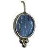 Image 3 : 14K White Gold Tagliamonte Blue Venetian Intaglio Glass Earrings - Lever Back (Total weight: 3.8 gra