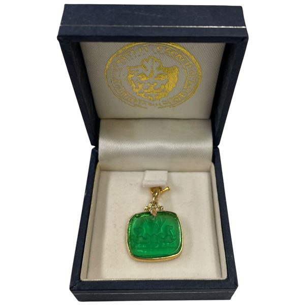 14K Gold Tagliamonte Green Venetian Glass Charm (Total weight: 3 grams) Charm measures 17.9 x 28mm -