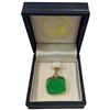 Image 1 : 14K Gold Tagliamonte Green Venetian Glass Charm (Total weight: 3 grams) Charm measures 17.9 x 28mm -