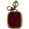 Image 2 : 14K Gold Tagliamonte Red Venetian Glass Intaglio Charm (Total weight: 3 grams) Charm is 15.9 x 22mm 