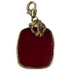 Image 3 : 14K Gold Tagliamonte Red Venetian Glass Intaglio Charm (Total weight: 3 grams) Charm is 15.9 x 22mm 