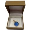 Image 1 : 14K Gold Tagliamonte Blue Venetian Glass Intaglio Charm (Total weight: 2.2 grams) Charm is 15.4mm di