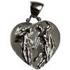 Image 2 : 14K White Gold Tagliamonte Embossed Heart Pendant  (Total weight: 2.1 grams) Heart is : 20 x 23mm