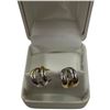 Image 2 : 10K Reversible Yellow/White Gold Hinged Huggie Earrings (Total weight: 3.3 grams)