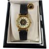 Image 2 : Korite Canada Wrist Watch with Ammolite Accented 32mm Face - Leather Strap and Korite Tie Tack - Ori