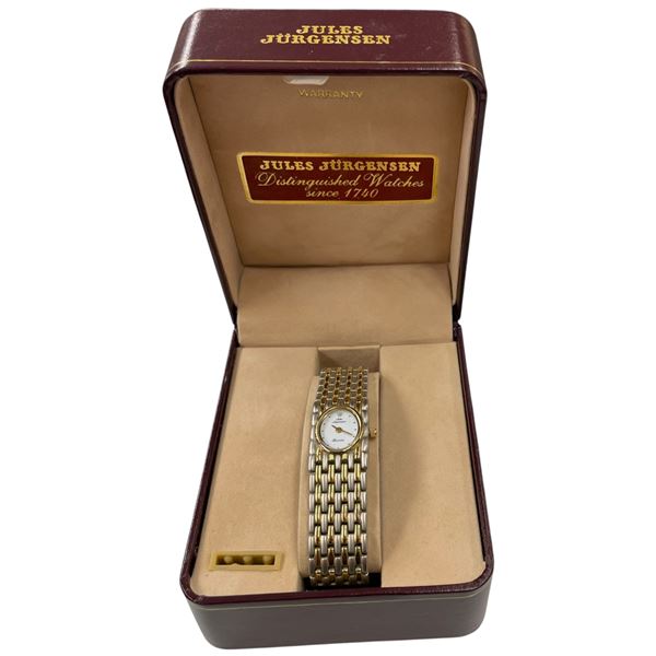 Vintage Jules Jurgensen Ladies Two-Tone Quartz Watch  - 16.5mm wide stainless steel band - Original 