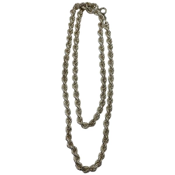 New 30" Sterling Silver Rope Chain by Milor - 7 mm thick - Weight: 43 grams