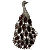 Image 2 : Sterling Silver & Garnet Necklace, Bracelet & Peacock Brooch - Brooch is 1.5" x 3" (Total weight: 52
