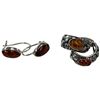 Image 2 : Sterling Silver & Garnet Necklace, Bracelet & 2 Pairs of Earrings- Brooch is 1.5" x 3" (Total weight