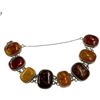Image 4 : Sterling Silver & Garnet Necklace, Bracelet & 2 Pairs of Earrings- Brooch is 1.5" x 3" (Total weight