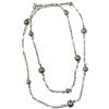 Image 1 : 46" Sterling Silver Chain & Ball Necklace with Toggle Clasp - 14 & 10 mm balls - (Weight: 79.8 grams