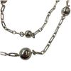 Image 2 : 46" Sterling Silver Chain & Ball Necklace with Toggle Clasp - 14 & 10 mm balls - (Weight: 79.8 grams
