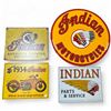 Image 1 : Set of 4 Indian Motorcycle Replica Metal Signs Largest is 23.5" Diameter
