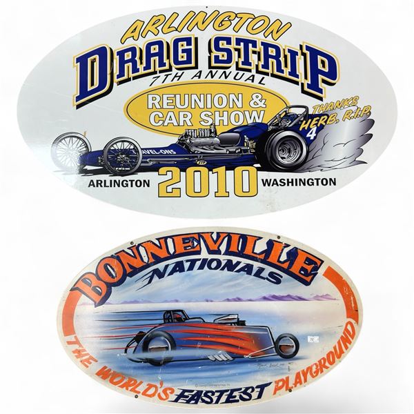 Original 2010 Arlington Drag Strip Reunion Car Show & Mark Lueck Bonneville Nationals Signs