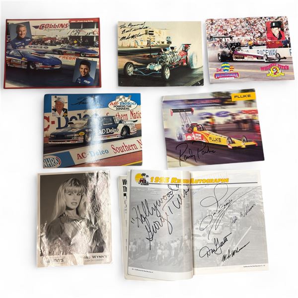Collection of Vintage Autographs from Racecar Drivers "Miss Wynn's" Liza Dicconson, Warren Johnso...