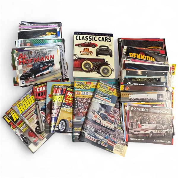NHRA Driver Handout Cards/drag Racing Hero Cards, Car Magazines & a Beautiful Classic Car Book