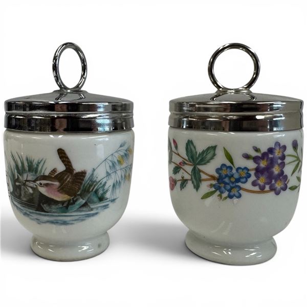 2 Vintage Porcelain Royal Worcester Egg Coddlers