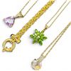 Image 2 : 3 Gold Plated Sterling Silver Gemstone Necklaces & 1 Bracelet (Total weight: 23.9 grams)