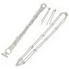 Image 2 : Fine Sterling Silver Crystal Bezel Station Necklace (34"), Toggle Bracelet & 3" Dangle Earrings Set 