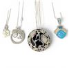 Image 2 : Group of 4 Sajen Sterling Silver Jewelry (Crane Pendant/Brooch, Salamander, Mother of Pearl Flower, 