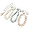 Image 1 : Faux Pearl Necklace on Sterling Chain & 3 Coloured Pearl Bracelet & Earring Sets with Sterling Findi
