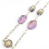 Image 2 : 36" Sterling Silver Amethyst Necklace - Total weight: 89 grams