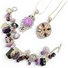 Image 1 : Sterling Silver & Gemstone Charm Bracelet & 2 Sterling & Gemstone Necklaces - Total weight: 75 grams