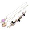 Image 2 : Sterling Silver & Gemstone Charm Bracelet & 2 Sterling & Gemstone Necklaces - Total weight: 75 grams