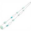 Image 1 : Carolyn Pollack 44" Sterling Silver Turquoise & Amazonite Necklace - Total weight: 66 grams