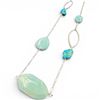 Image 2 : Carolyn Pollack 44" Sterling Silver Turquoise & Amazonite Necklace - Total weight: 66 grams