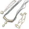 Image 1 : 2 Sterling Silver Bracelets & Beaded Sterling Necklace - Total weight: 57.8 grams