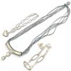 Image 2 : 2 Sterling Silver Bracelets & Beaded Sterling Necklace - Total weight: 57.8 grams