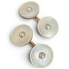 Image 1 : Ladies 14K Gold Mother Of Pearl Cufflinks - Total weight: 8.3 grams (13.8 mm diameter cufflinks)